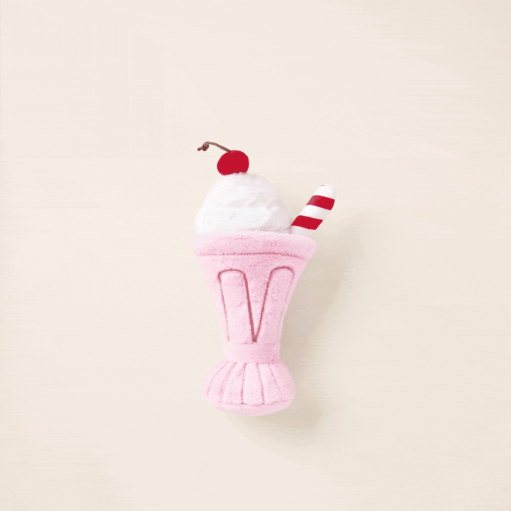 Strawberry Milkshake Interactive Snuffle Dog Toy