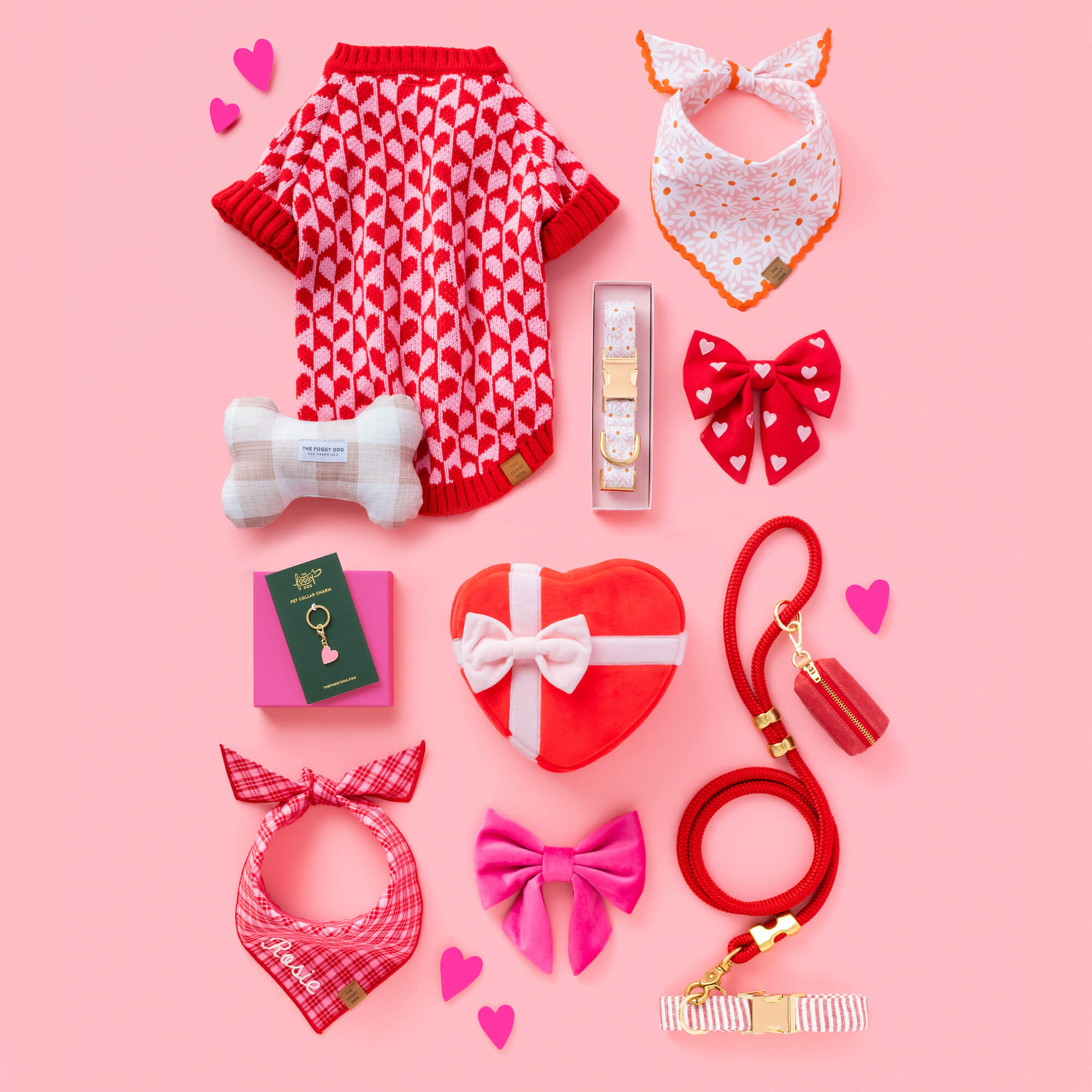 Blush Pink Gingham Dog Squeaky Toy